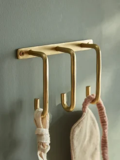 Cox & Cox Hooks & Hook Racks<Hammered Brass Triple Hook