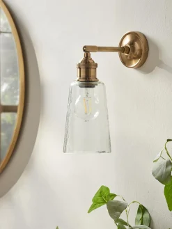 Cox & Cox Wall Lights<Hammered Glass Wall Light