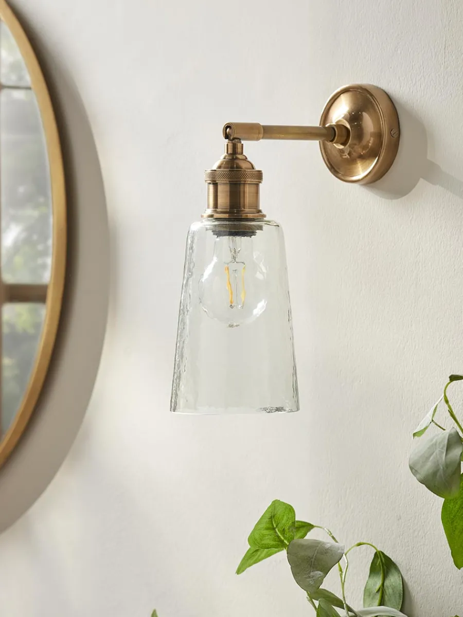 Cox & Cox Wall Lights<Hammered Glass Wall Light