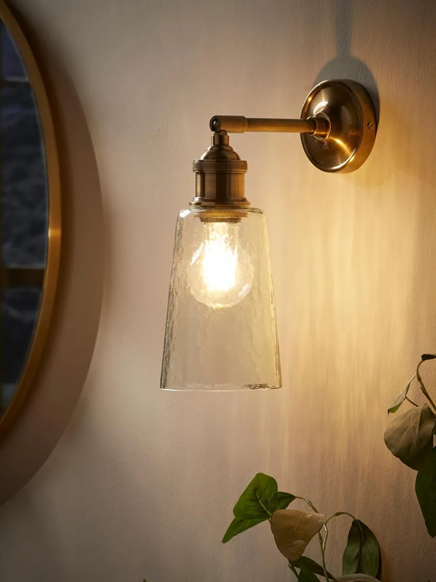 Cox & Cox Wall Lights<Hammered Glass Wall Light