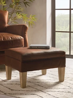 Cox & Cox Ottomans, Footstools & Pouffes<Hardwick Leather Footstool