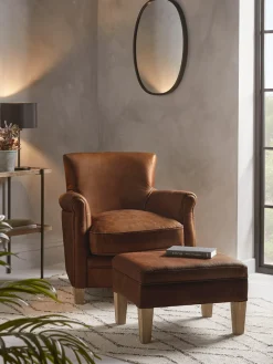 Cox & Cox Ottomans, Footstools & Pouffes<Hardwick Leather Footstool
