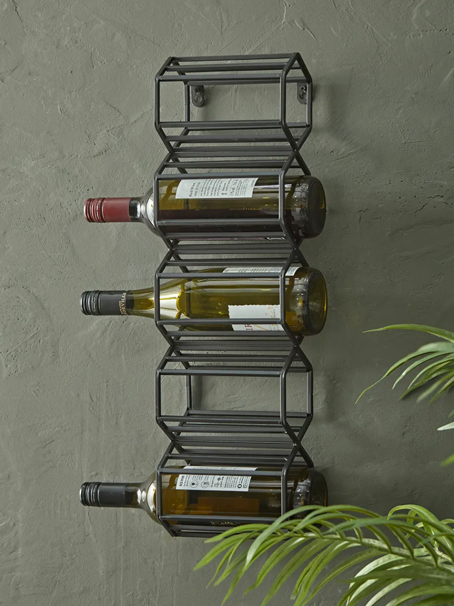 Cox & Cox Wine Racks & Kitchen Storage<Hexagonal Wine Rack - Black