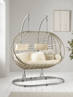 Cox & Cox Occasional Chairs<Indoor Outdoor Double Hanging Chair - Grey
