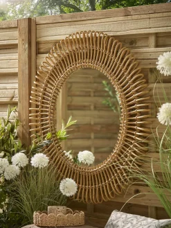 Cox & Cox Outdoor Garden Mirrors|Outdoor Garden Mirrors<Indoor Outdoor Rattan Mirror