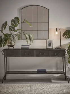 Cox & Cox Decorative Mirrors|Wall Mirrors<Industrial Curved Top Window Mirror