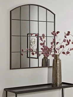 Cox & Cox Decorative Mirrors|Wall Mirrors<Industrial Curved Top Window Mirror