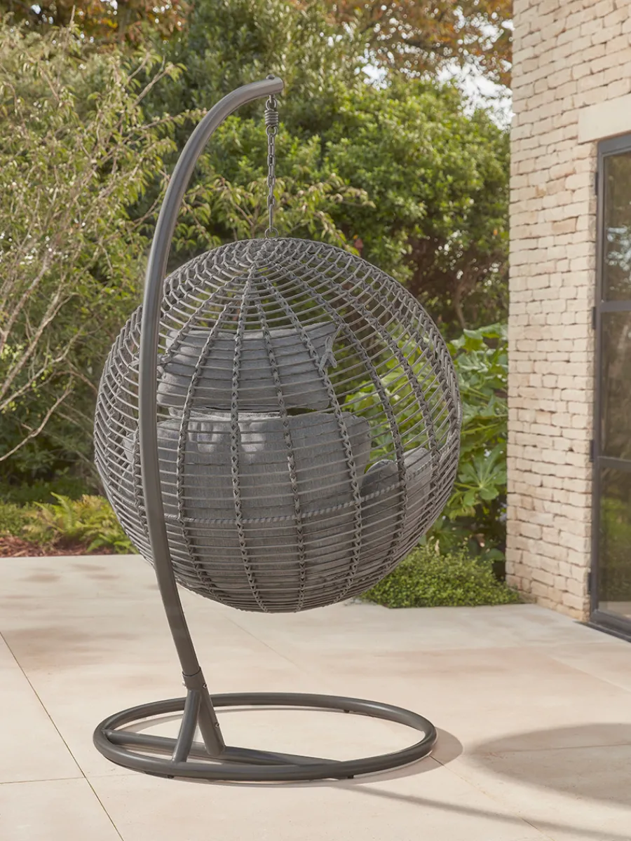 Cox & Cox Outdoor Hanging Chairs & Statement Chairs<Industrial Hanging Chair - Grey