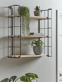 Cox & Cox Shelves<Industrial Wood & Metal Shelf Unit - Large