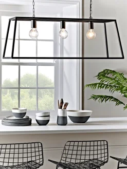 Cox & Cox Pendants<Large Metal Trapeze Pendant - Black