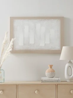 Cox & Cox Wall Art<Layered Neutral Stripe Canvas