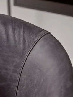 Cox & Cox Office Chairs<Leather Wheeled Tub Chair - Vintage Black