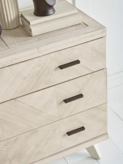 Cox & Cox Chests Of Drawers|Chests Of Drawers<Limewashed Parquet Chest of Drawers