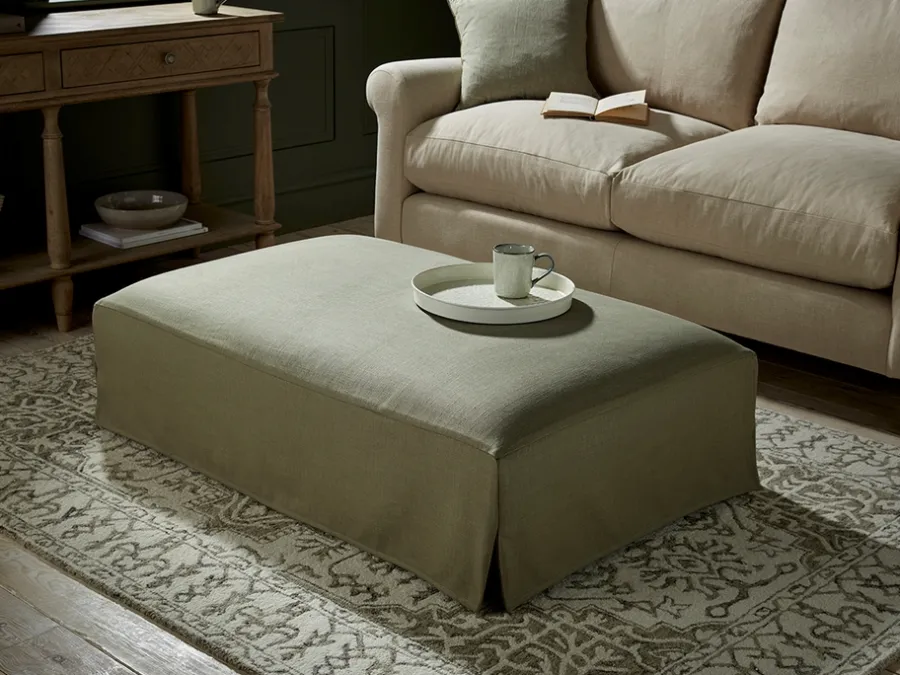 Cox & Cox Coffee Tables|Made To Order Collections<Loose Cover Coffee Table Ottoman