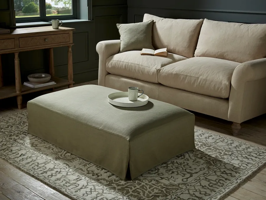 Cox & Cox Coffee Tables|Made To Order Collections<Loose Cover Coffee Table Ottoman