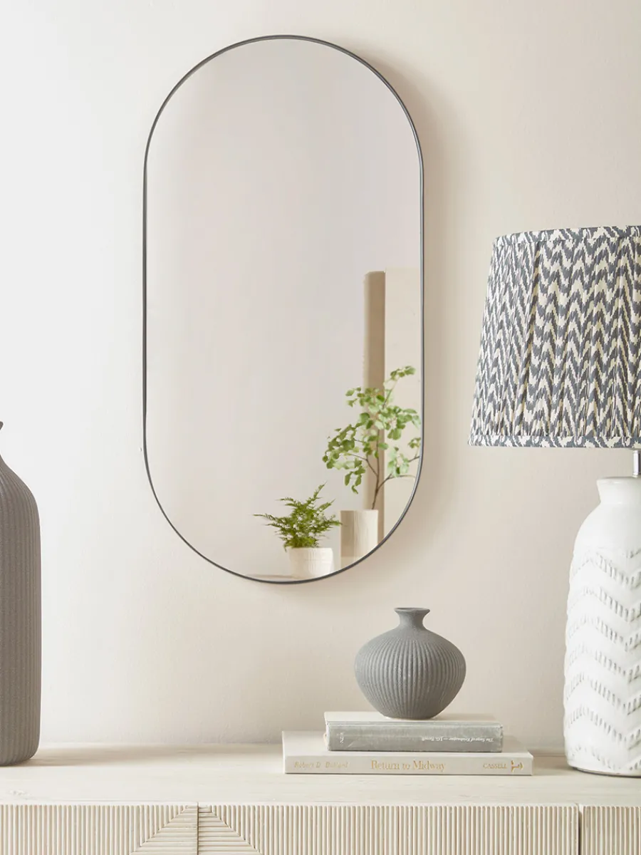 Cox & Cox Wall Mirrors<Lozenge Shaped Wall Mirror - Black