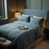 Cox & Cox Bedding|Bedding<Luxury Linen King Duvet Cover - Nordic Blue