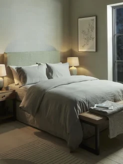 Cox & Cox Bedding|Bedding<Luxury Linen King Duvet Cover - Dove Grey