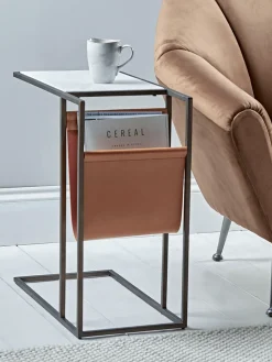 Cox & Cox Side Tables<Marble Side Table with Magazine Rack - Slim