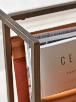 Cox & Cox Side Tables<Marble Side Table with Magazine Rack - Slim