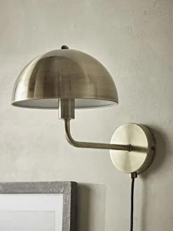 Cox & Cox Wall Lights<Metal Dome Wall Light - Brass