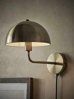 Cox & Cox Wall Lights<Metal Dome Wall Light - Brass