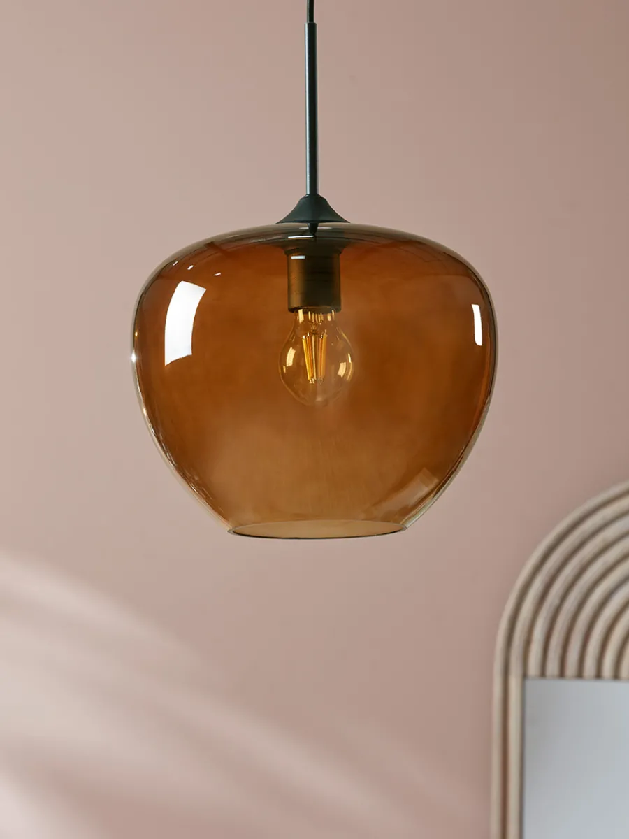 Cox & Cox Pendants<Mia Pendant - Amber Glass