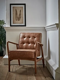 Cox & Cox Armchairs & Loveseats<Mid Century Armchair - Leather