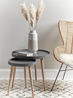 Cox & Cox Side Tables<Mila Side Tables - Charcoal
