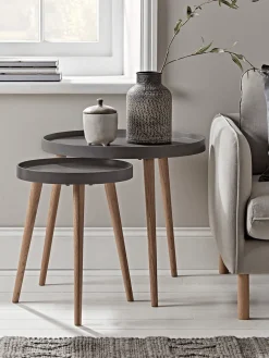 Cox & Cox Side Tables<Mila Side Tables - Charcoal