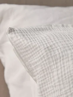 Cox & Cox Bedding|Bedding<Muslin Double Duvet Cover Set - White