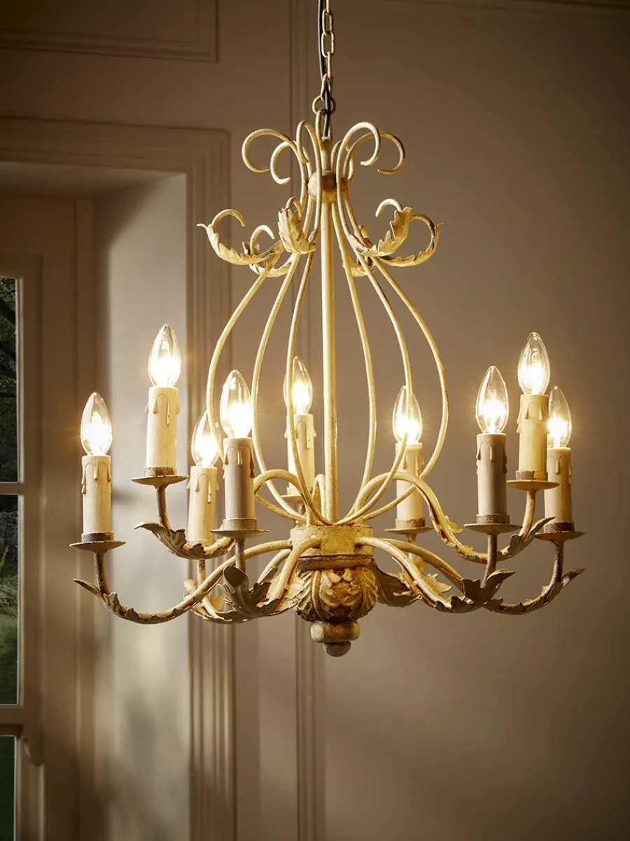 Cox & Cox Chandeliers & Decorative Lighting<Nine Arm Leaf Chandelier