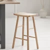 Cox & Cox Stools<Oak Curved Topped Counter Stool - Natural