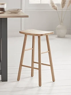 Cox & Cox Stools<Oak Curved Topped Counter Stool - Natural