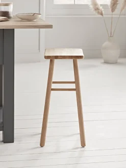 Cox & Cox Stools<Oak Curved Topped Counter Stool - Natural