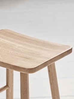 Cox & Cox Stools<Oak Curved Topped Counter Stool - Natural