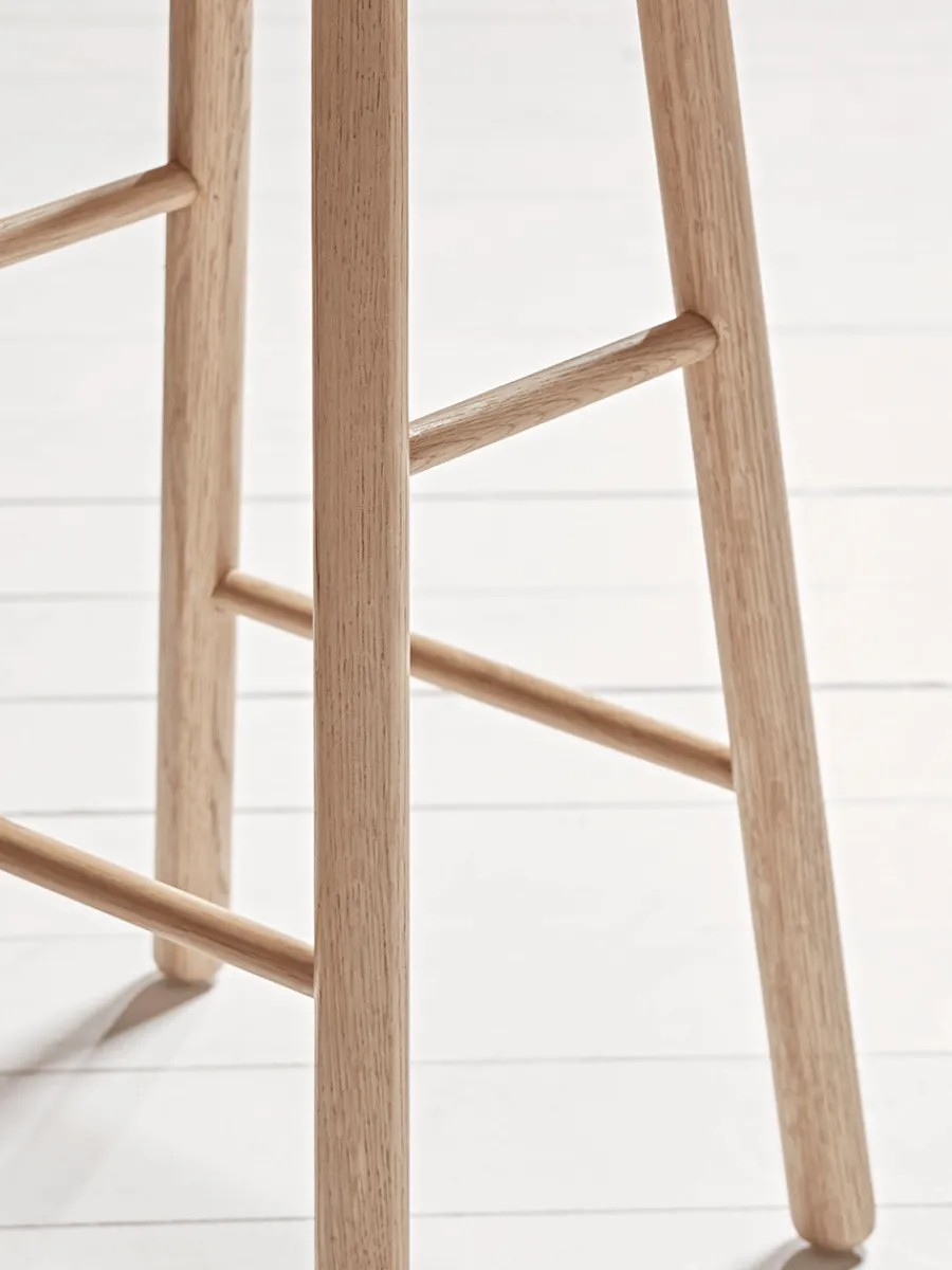 Cox & Cox Stools<Oak Curved Topped Counter Stool - Natural