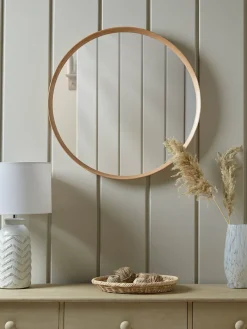 Cox & Cox Wall Mirrors<Oak Deep Framed Mirror - Round