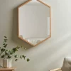 Cox & Cox Wall Mirrors<Oak Hexagon Mirror