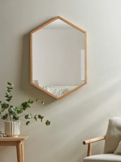 Cox & Cox Wall Mirrors<Oak Hexagon Mirror