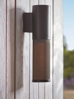 Cox & Cox Wall Lights<Outdoor Round Ribbed Wall Light