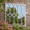 Cox & Cox Outdoor Garden Mirrors|Outdoor Garden Mirrors<Outdoor White Trellis Window Mirror