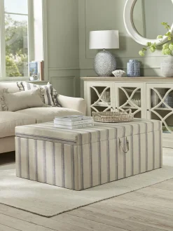 Cox & Cox Ottomans, Footstools & Pouffes<Oversized French Stripe Storage Ottoman