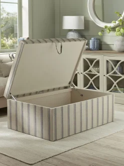 Cox & Cox Ottomans, Footstools & Pouffes<Oversized French Stripe Storage Ottoman