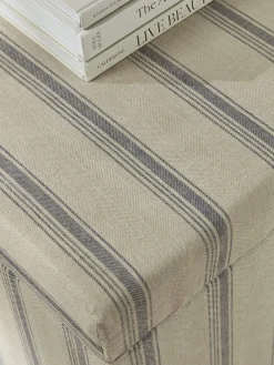 Cox & Cox Ottomans, Footstools & Pouffes<Oversized French Stripe Storage Ottoman