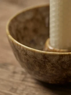 Cox & Cox Candle Holders<Reactive Glaze Dinner Candle Holder