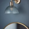 Cox & Cox Wall Lights<Reeded Glass Wall Light