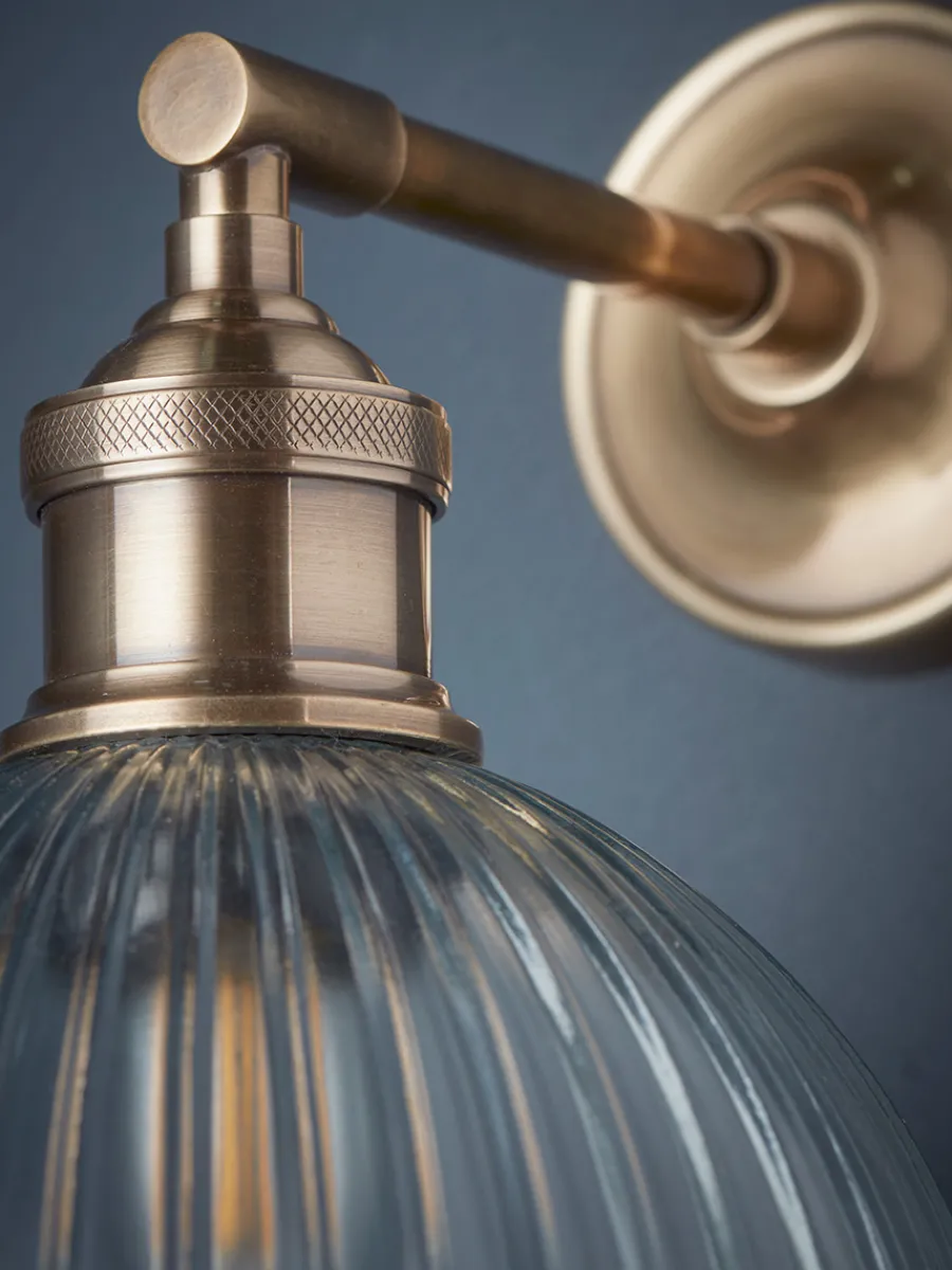 Cox & Cox Wall Lights<Reeded Glass Wall Light