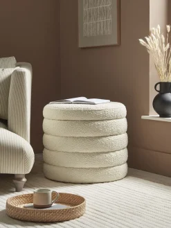 Cox & Cox Ottomans, Footstools & Pouffes<Ribbed Boucle Ottoman