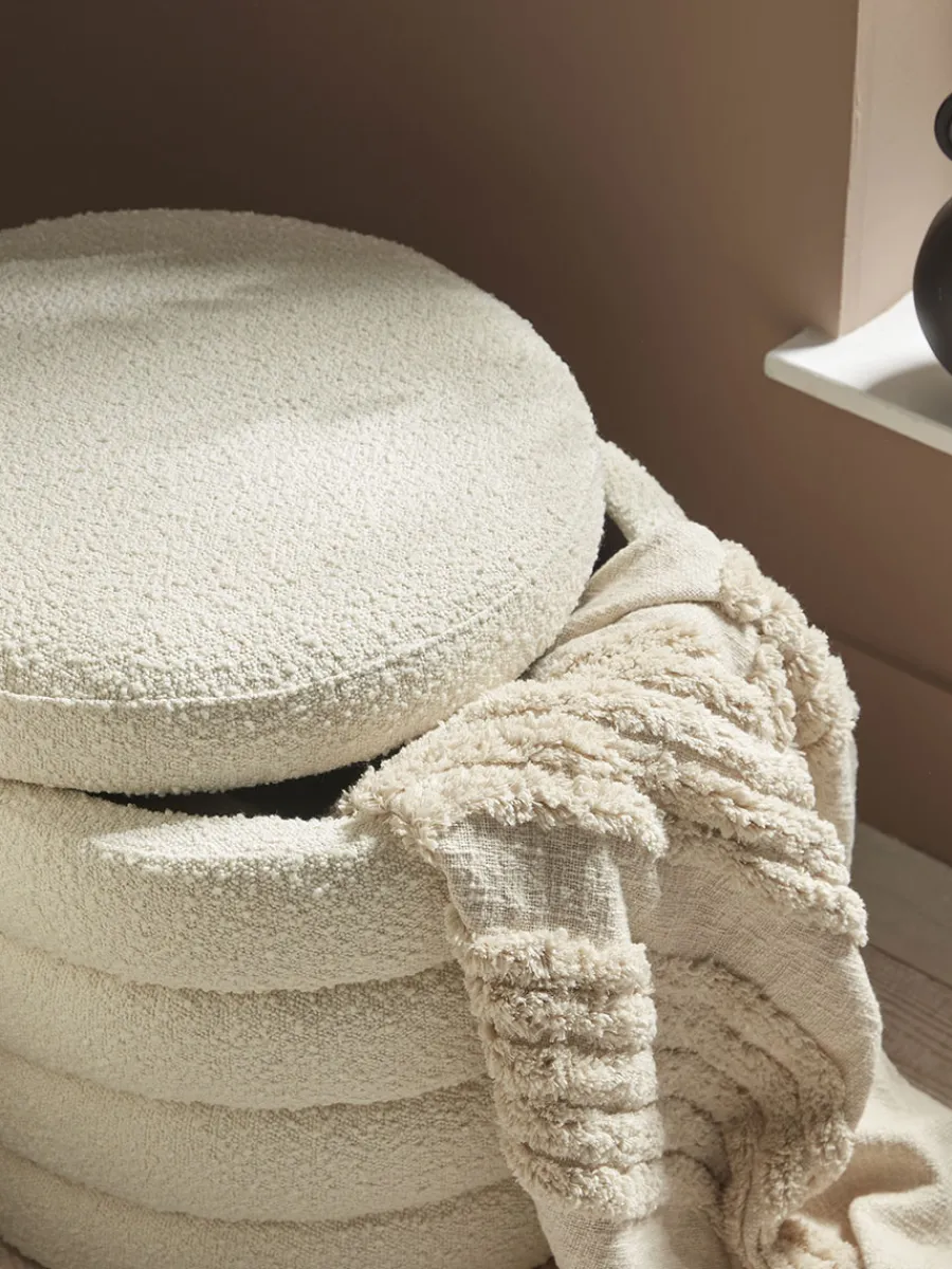 Cox & Cox Ottomans, Footstools & Pouffes<Ribbed Boucle Ottoman